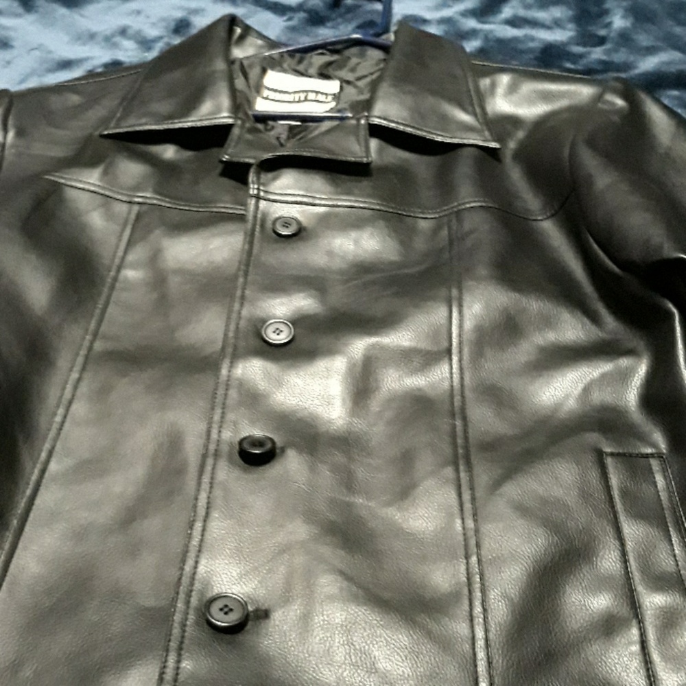 Black leather mens formal jacket